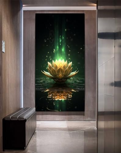 5D Diamond Painting Lotus Religiös Diamond Painting Erwachsene Groß xxl 100x50cm, DIY Malen Nach Zahlen Erwachsene Diamant Painting Bilder Cross Stickerei Craft für Home Wanddekoration Geschenke，b244 von Hojoomo