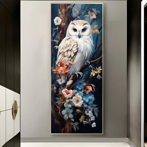 Diamond Painting Eule Blume, Diamond Painting Groß xxl 115 X 55 cm, DIY Diamant Painting Bilder, 5D Diamond Painting Erwachsene, Daiments Painting Diamond-Painting Crafts, Haus Wand Dekoration -599FC von Hojoomo