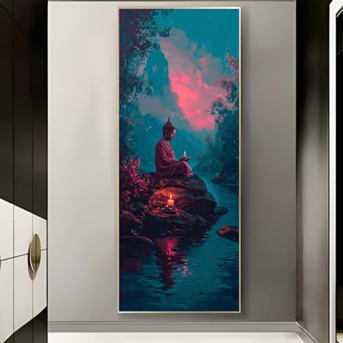 Diamond Painting Fantasie Buddha, Diamond Painting Groß xxl 190 X 65 cm, DIY Diamant Painting Bilder, 5D Diamond Painting Erwachsene, Daiments Painting Diamond Art Crafts, Haus Wand Dekoration -670FC von Hojoomo