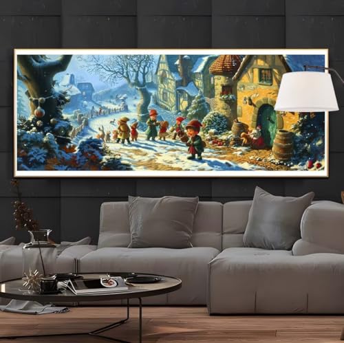 Diamond Painting Lieblich Dorf Diamond Painting Groß xxl 200 X 80cm, DIY Diamant Painting Bilder, 5D Diamond Painting Erwachsene Vollrunde Bohrer Diamond-Painting Crafts, Haus Wand Dekoration -6FC von Hojoomo