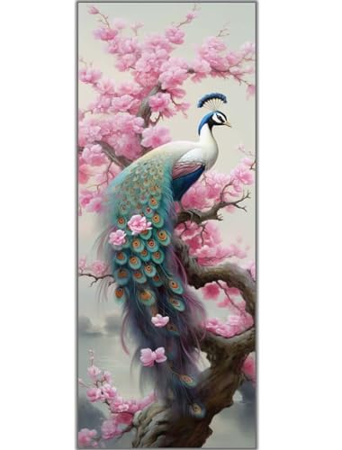 Diamond Painting Pfau Blume, Diamond Painting Groß xxl 100 X 50 cm, DIY Diamant Painting Bilder, 5D Diamond Painting Erwachsene, Daiments Painting Diamond-Painting Crafts, Haus Wand Dekoration -558FC von Hojoomo