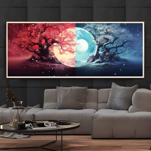 Diamond Painting Traum Baum des Lebens, Diamond Painting Groß xxl 210 X 70 cm, DIY Diamant Painting Bilder, 5D Diamond Painting Erwachsene, Daiments Painting Diamond Art, Haus Wand Dekoration -213FC von Hojoomo