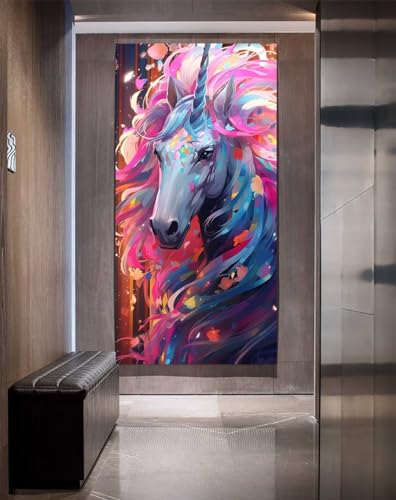 Einhorn Diamond Painting, Malen Nach Zahlen Erwachsene, 5D Diamond Painting Erwachsene, Diamant Painting Bilder Kinder, DIY Daiming Panting, Dimondpaintin Crystal Arts, Home Wand Deko 70x140 cm，a87 von Hojoomo