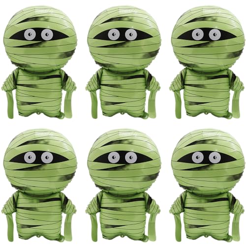 Cartoon Mummy Balloon Spooky Balloon Day of Death New Year Party Supplier, 6 Pack Cute Mummy Halloween Foil Balloons For Halloween Decoration Birthday Baby Shower Boo Party Supplies von Hokilands