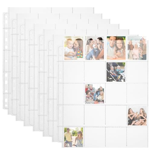 Münztaschen-Seiten, Fotohüllen, 50 Stück, schützende Foto-Seiten für 1000 Fotos, 5,1 x 5,1 cm Fotos, Münzsammelbedarf, transparente Schutzfolien für 3-Ringbuch für Münzstempel von Hokoad