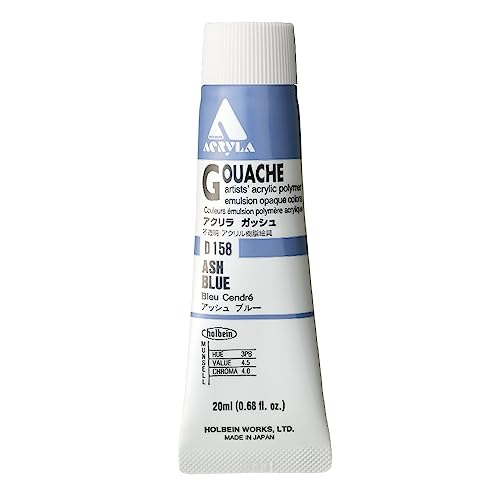 Holbein Acryla Gouache Artists Acrylic Polymer Emulsion, 20ml Ash Blue (D158) von Holbein