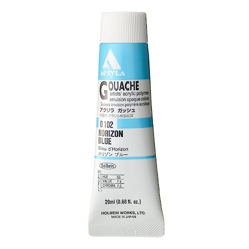 Holbein Acryla Gouache Artists Acrylic Polymer Emulsion, 20ml Horizon Blue (D102) von Holbein