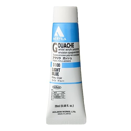 Holbein Acryla Gouache Artists Acrylic Polymer Emulsion, 20ml Light Blue (D100) von Holbein