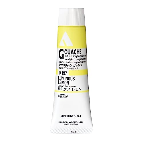 Holbein Acryla Gouache Artists Acrylic Polymer Emulsion, 20ml Luminous Lemon (D197) von Holbein