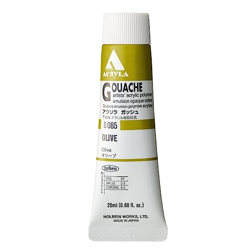 Holbein Acryla Gouache Artists Acrylic Polymer Emulsion, 20ml Olive (D065) von Holbein