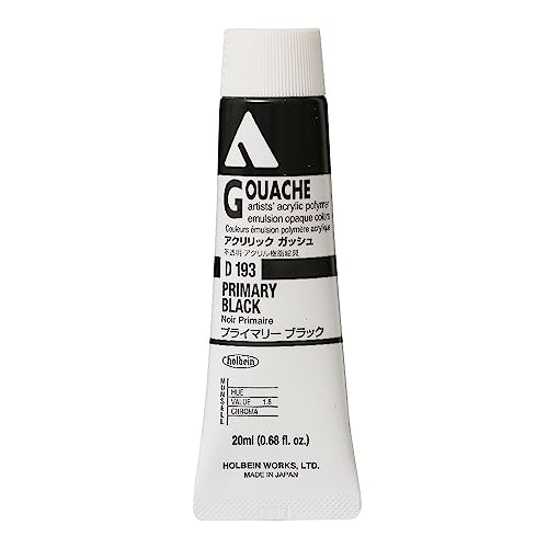 Holbein Acryla Gouache Artists Acrylic Polymer Emulsion, 20ml Primary Black (D193) von Holbein