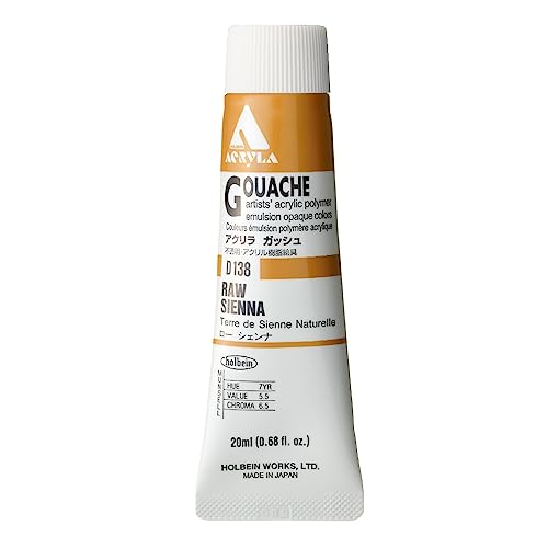 Holbein Acryla Gouache Artists Acrylic Polymer Emulsion, 20ml Raw Sienna (D138) von Holbein