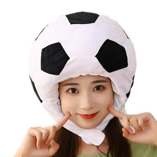 Holdes Fußball-Kostüm, Plüsch-Fußballmütze - Foto-Requisiten, warmer Plüsch-Sport-Kopfbedeckungshut | Cosplay-Kopfzubehör, Fußballhüte, lustiges Neuheitsspielzeug für Thanksgiving, Weihnachten, von Holdes