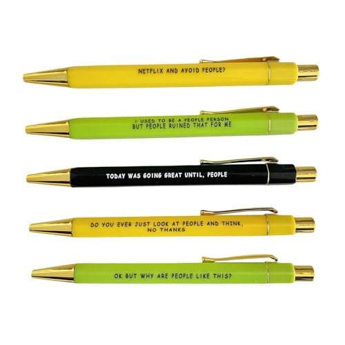 Holdes Stifte mit lustigen Zitaten, Kugelschreiber mit Zitaten - 5 Stück bequeme Schreibstifte mit negativen Zitaten | Ermutigende, angenehm zu greifende, glatte Schreibstifte für lebendige und von Holdes
