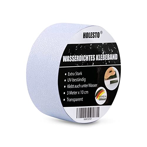 Holesto® Wasserdichtes Klebeband - Extra starkes Reparaturband - Panzertape - Wasserfestes Abdichtungsband - Dachrinnen Reparaturband - Klebeband für Pool/Haus/Planen/Zelte (3 Meter) von Holesto