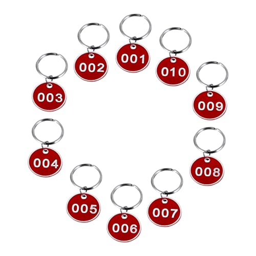 Holibanna 1 Nummernschild Schlüsseletiketten-Tags gelbe Schlüsselanhänger vorratsetiketten kennzeichen keychain Schlüsselringe Etiketten für Schlüsselanhänger Speicheretiketten Metall rot von Holibanna