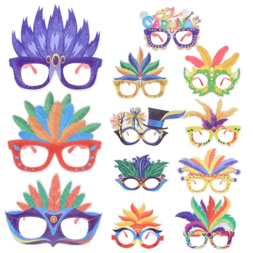 Holibanna 12St karneval brille Schnapsstab Partydekoration LED-Lichtleiste Neonbrille Rave faschingskostüme karnevalskostüme Party-Brillen-Requisiten Karnevalsbrillen-Requisiten Papier von Holibanna