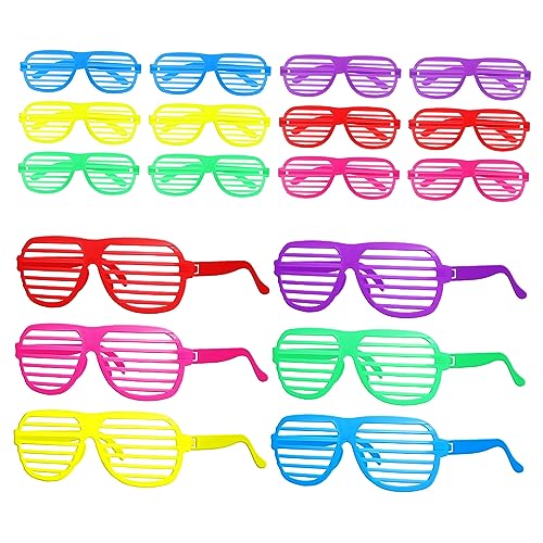 Holibanna 18 Stk Partydekoration Begünstigt Lieferungen Glühen Shutter- Kostümbrille Wiederaufladbar Partygeschenke Der 80er Jumbo Lustige Brillen Nadelloch Plastik Rahmen von Holibanna