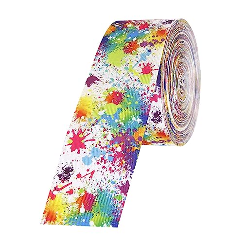 Holibanna 1Rolle Bunt Bedrucktes Webband Für DIY Bogenverpackungen Polyester Geschenkband Breit Pro Mehrzweck Gurt Für Kreative Bastelprojekte von Holibanna