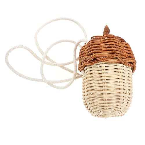 Holibanna 1stk Umhängetasche Aus Rattan Rattankorb Umhängetasche Aus Webstoff Aufbewahrungstasche Mini Geflochtener Korb Umhängetasche Für Aufbewahrungskorb Beige Natürliches Rattan von Holibanna