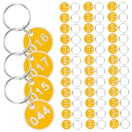 Holibanna 2 Sätze Speicheretiketten schlüsselanhänger schlüsselmarkierer key chain nummerschild Schlüsselnummern-Tags runde Etiketten Schlüsselbund schlüsselring Gepäck-ID-Tags Kennzeichen von Holibanna