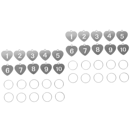 Holibanna 20 Stk Nummernschild Schlüsselbund etikett gepäck schlüsselanhänger verzierung Schlüssel-Identifikations-Tag Schlüsselringe nummerierte ID-Tags Schlüsselidentifikatoren Stahl von Holibanna