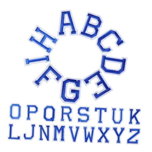 Holibanna 26 Stück Buchstaben-Patch Jackenflicken Logo Aufnäher für Jacken Flicken für Bekleidung Band-Patches innen Buchstabenflicken aufbügeln Flickenbuchstaben aufbügeln Polyester Blue von Holibanna