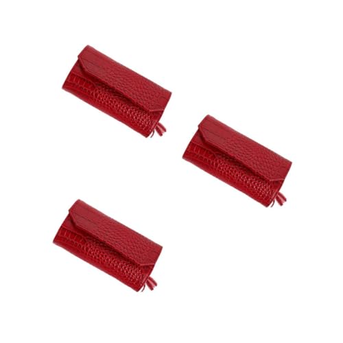 Holibanna 3 Stück Schmuck Aufbewahrungstasche Kleine Reise Schmuckschatulle Kleine Reise Schmucktasche Schmuck Organizer Tasche Schmuck Organizer Reise Schmucketui Für Frauen Rotes Pu von Holibanna