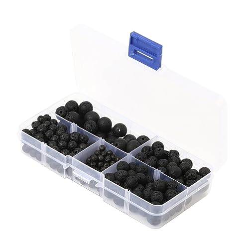 Holibanna 300pcs Schwarze Lava Lose Perlen Natürliche Lava Lose Perlen Runde Vulkansteinperlen Einfache Lava Lose Perlen Schicke Lava Abstandsperlen Für DIY Schmuckherstellung Schwarz 4mm von Holibanna