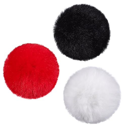 Holibanna 3St Pelzkaninchenball Kleidung Bommel flauschige Kugeln Pompon-Pin Pompons zum Basteln Bommelkugeln Beanie-Pompons Hut abnehmbare Pompons Kleidung, die Pompons herstellt Plüsch von Holibanna