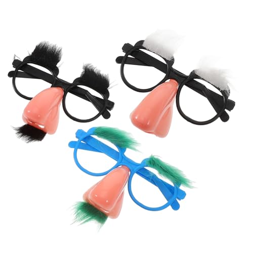 Holibanna 3st Lustige Requisitenbrille Verrückte Sonnenbrille Clown-Brille Lustige Kostüme Blöde Sonnenbrille Weihnachtsfeier Sonnenbrille Brillen-Foto-Requisiten Neuheitsbrille Plastik von Holibanna