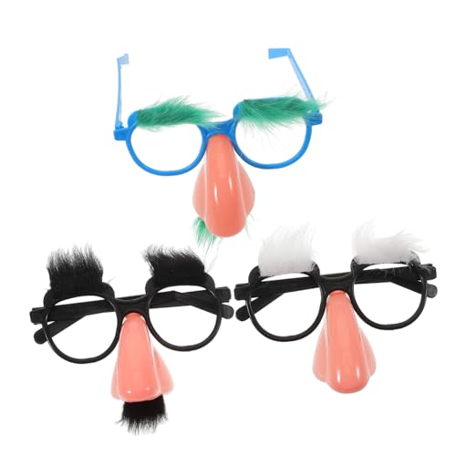 Holibanna 3st Lustige Requisitenbrille Weihnachtsfeier Sonnenbrille Brillen-foto-requisiten Blöde Sonnenbrille Lustige Sonnenbrille Neuheitsbrille Lustige Kostüme Clown-brille Plastik von Holibanna