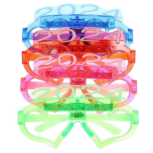 Holibanna 4 Stück Silvester leuchten Gläser leuchtbrillen faschingsbrille augenbrille überbrille leichte Brille frohes neues jahr brille Silvester-Party-Brille Neujahrsdekorationen Plastik von Holibanna