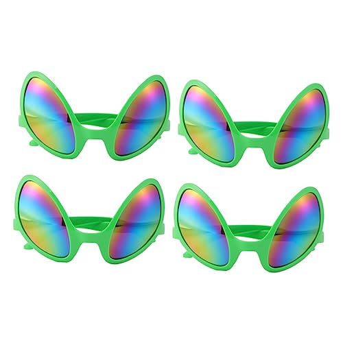 Holibanna 4 Stück außerirdische Brille herz brille Rave-Brille Alien-Brille für Erwachsene funky halloween brillen faschingsbrille lustige aus Plastik lustige Party- von Holibanna