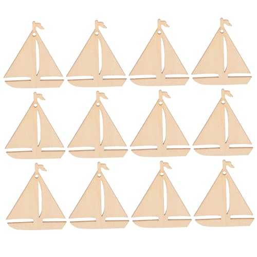 Holibanna 50pcs Unfertigte Segelboot -scheiben Holzscheiben DIY -holzsegelboot Ausschnitte Gemälde Holzscheiben von Holibanna