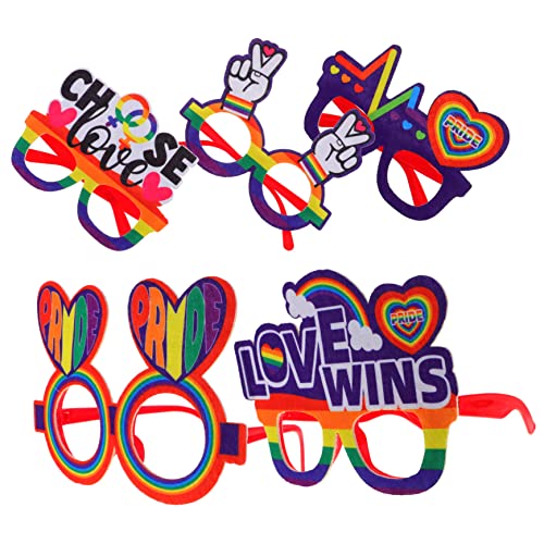 Holibanna 5St Partybrille karneval brille Fotokabine Requisiten Brille Festivalbrille Partygläser aus Papier faschingsbrille karnevalsbrille lustige Brille Partyzubehör gefühlt Colorful von Holibanna