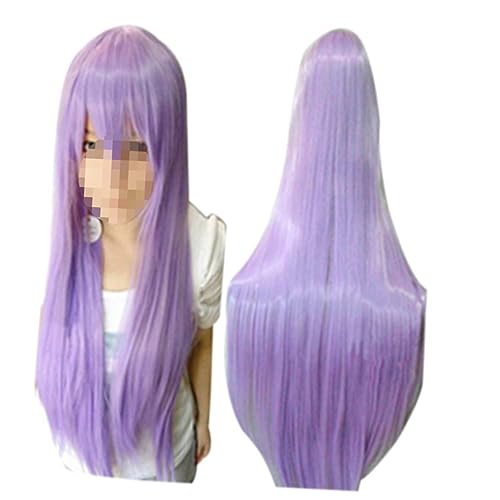 Holibanna 80cm Haarverlängerung cosplay perücke women's wig bangs wig synthetic fiber wig Toupet für Frauen wellige Perücken Frauen Perücke lange gerade Perücke Synthetisches Haar Violett von Holibanna