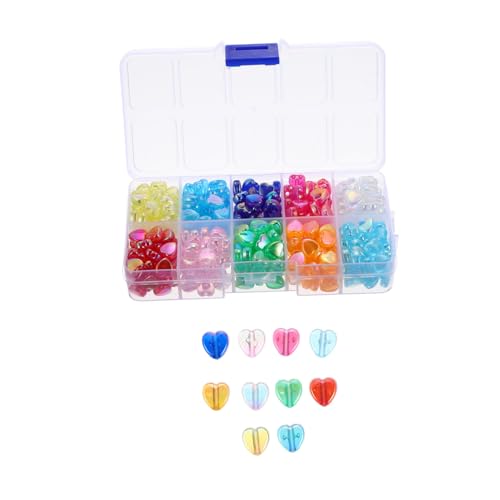 Holibanna Bunte Herz Spacer Perlen Transparente Acryl DIY Perlen Für Halsketten Und Armbänder Vielseitige Craft Perlen Charms Zur Schmuckherstellung von Holibanna