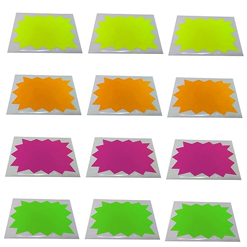 Holibanna Haftnotizen Preisschildaufkleber Für Supermärkte Selbstklebende Etiketten Fluoreszierenden Farben Leere Aufkleber Für Preisdekoration Und Rabattanzeige von Holibanna