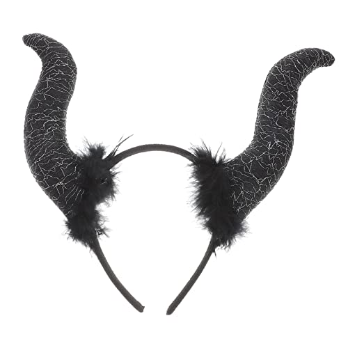 Holibanna Halloween-Ochsenhorn-Stirnband Schwarzes Gothic-Horn-Reifen-Stirnband Teufelshorn-Kopfschmuck Ziegenhörner Cosplay Für Halloween Weihnachten Ausgefallene Party von Holibanna