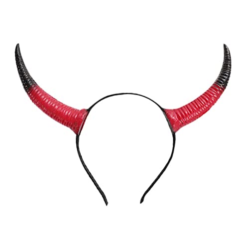 Holibanna Halloween Schafhorn Stirnband Gothic Dämon Ziege Schaf Horn Stirnband Teufel Dämon Hörner Stirnband Für Cosplay Halloween Kostüm Typ 15 Rot + Schwarz von Holibanna