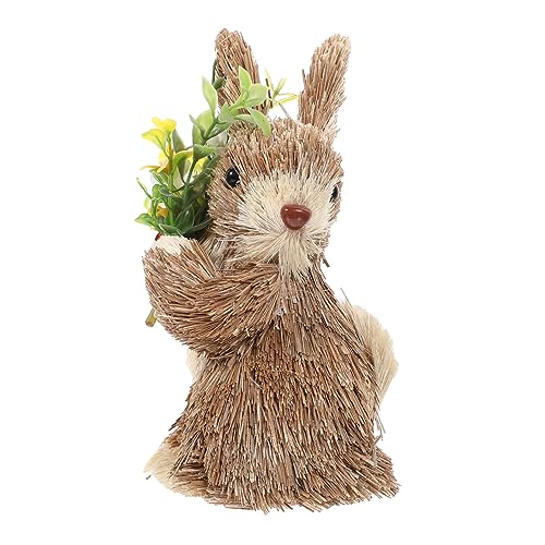 Holibanna Handgemachtes Strohhasen Deko Figur Niedliches Kaninchen Für Ostern Und Landhausstil Perfekte Tischdeko Und Wohnaccessoire Aus Naturmaterialien von Holibanna