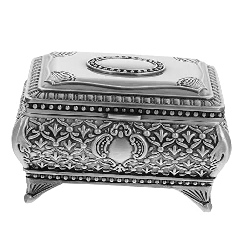 Holibanna Kasten Legierung Schmuckschatulle Vitrine Vintage- Schmuck-Organizer schmuckkästchen retro styles für Schmuck Schmuckverpackungsboxen Zinklegierung Silver von Holibanna