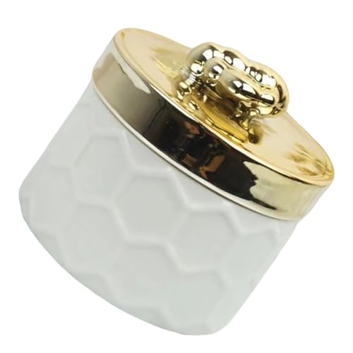 Holibanna Kasten ring schmuckschatulle Muschel Anzeige Deckel Gold Plüsch storage boxes aufbwahrungs-box kuferek na kosmetyki stauboxen Schmuckbehälter Süßigkeiten Fall Keramik Weiß von Holibanna