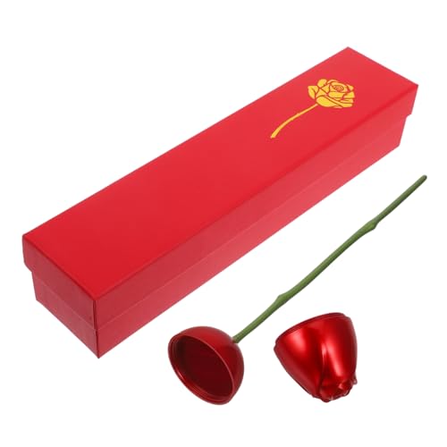 Holibanna Kasten rose schmuckschatulle Dekoration dekorativer Schmuckringhalter Plüsch Paar Charmearmbänder verlobungsring box valentinstag Schmuck+Box Vitrine Ringboxen Plastik rot von Holibanna