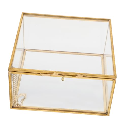 Holibanna Schmuckschatulle Aus Klarem Glas Mit Deckel Dekorative Glasbox Zur Schmuckaufbewahrung Elegante Schmuckkästchen Für Zuhause von Holibanna