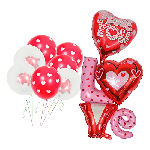 Holibanna Teiliges Valentines Day Ballon Set Love You Folienballons Herzform Für Romantische Hochzeiten Und Partys Rote Ballondekoration Für Besondere Anlässe von Holibanna