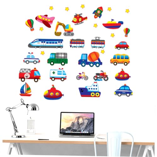 Holibanna Umweltfreundliche Wandtattoos Für Kinderzimmer Cartoon Auto Und Flugzeug Wandsticker Abnehmbare Wanddeko Für Schlafzimmer Und Spielzimmer Kreative DIY Wandgestaltung von Holibanna