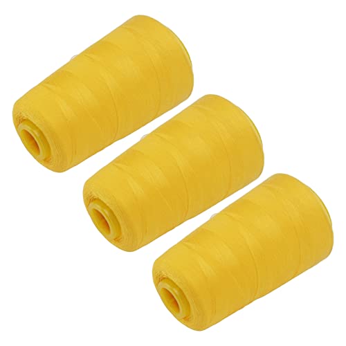 Holigie 3pcs hilo de serger, color amarillo resistente de alta resistencia textura cómoda hilo amarillo vibrante para coser dobladillos de bordado y costuras von Holigie