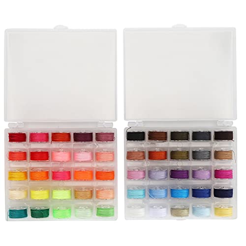 Holigie Hilo de Coser DIY de 50 Colores, Hilos de Coser de poliéster Coloridos, Bobinas y carretes de Hilo preenrollados de 50 Colores para Coser a máquina a Mano, Emergencias y von Holigie